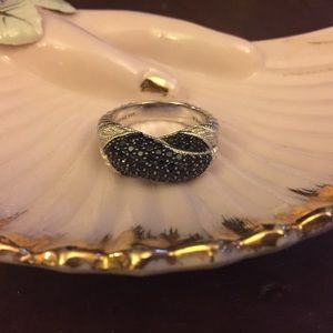 Judith Ripka Sterling Silver and Black Spinel Ring